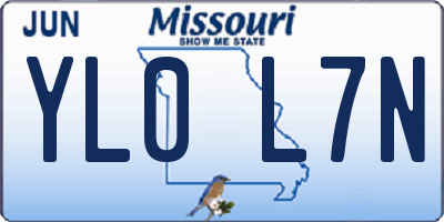MO license plate YL0L7N