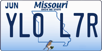 MO license plate YL0L7R