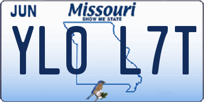 MO license plate YL0L7T