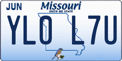 MO license plate YL0L7U
