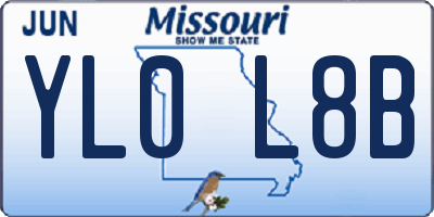 MO license plate YL0L8B