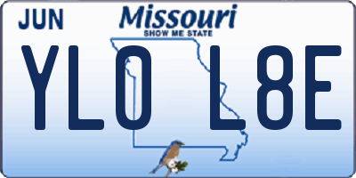 MO license plate YL0L8E