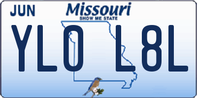MO license plate YL0L8L