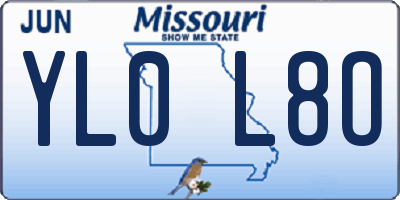 MO license plate YL0L8O