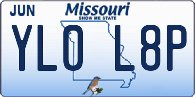 MO license plate YL0L8P