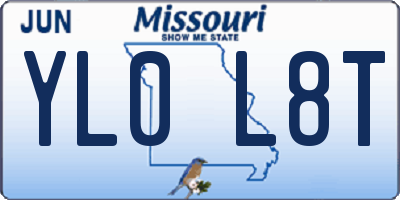 MO license plate YL0L8T