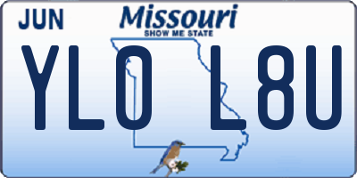MO license plate YL0L8U