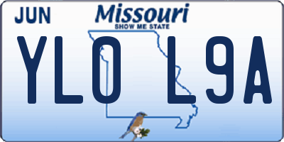 MO license plate YL0L9A