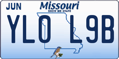 MO license plate YL0L9B