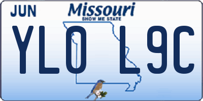 MO license plate YL0L9C