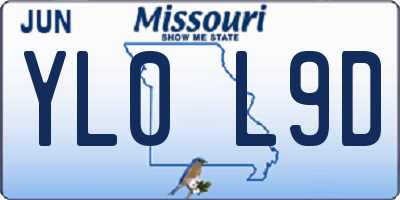 MO license plate YL0L9D