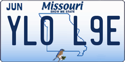 MO license plate YL0L9E