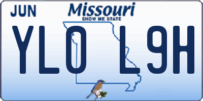 MO license plate YL0L9H