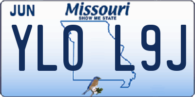 MO license plate YL0L9J