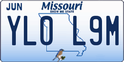 MO license plate YL0L9M