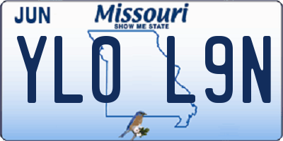 MO license plate YL0L9N