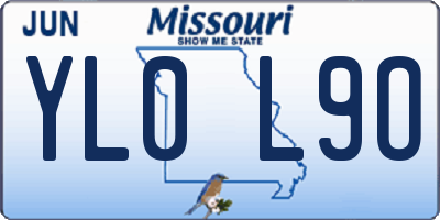 MO license plate YL0L9O