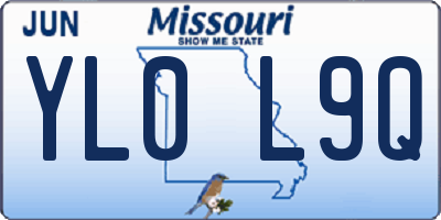 MO license plate YL0L9Q