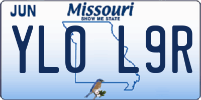 MO license plate YL0L9R