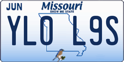 MO license plate YL0L9S