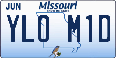 MO license plate YL0M1D