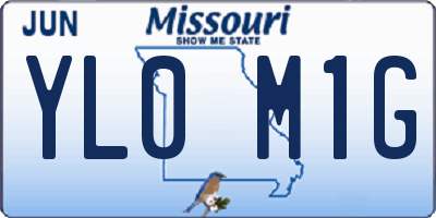 MO license plate YL0M1G