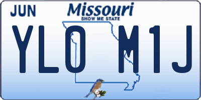 MO license plate YL0M1J