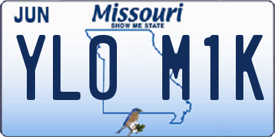 MO license plate YL0M1K