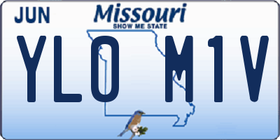MO license plate YL0M1V