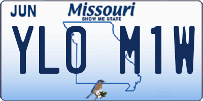 MO license plate YL0M1W
