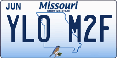 MO license plate YL0M2F