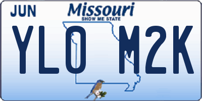 MO license plate YL0M2K
