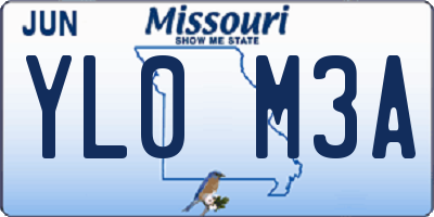 MO license plate YL0M3A