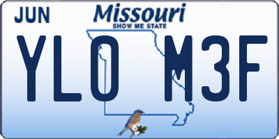 MO license plate YL0M3F