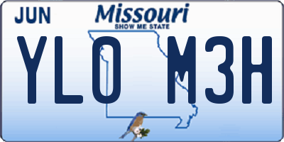MO license plate YL0M3H