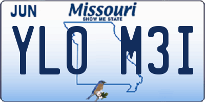 MO license plate YL0M3I