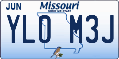 MO license plate YL0M3J