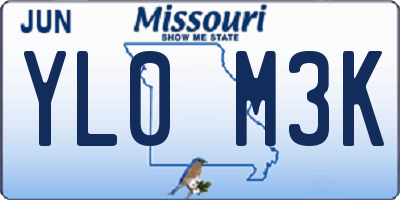 MO license plate YL0M3K