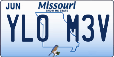 MO license plate YL0M3V