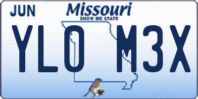 MO license plate YL0M3X