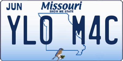 MO license plate YL0M4C