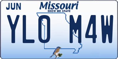 MO license plate YL0M4W