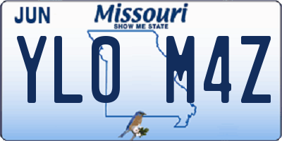 MO license plate YL0M4Z