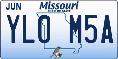 MO license plate YL0M5A