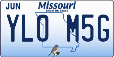 MO license plate YL0M5G