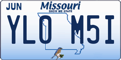 MO license plate YL0M5I