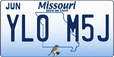 MO license plate YL0M5J