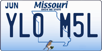 MO license plate YL0M5L