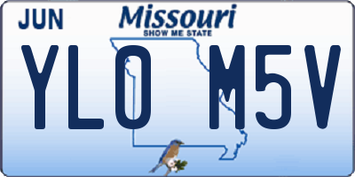 MO license plate YL0M5V