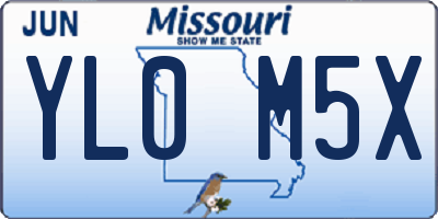 MO license plate YL0M5X